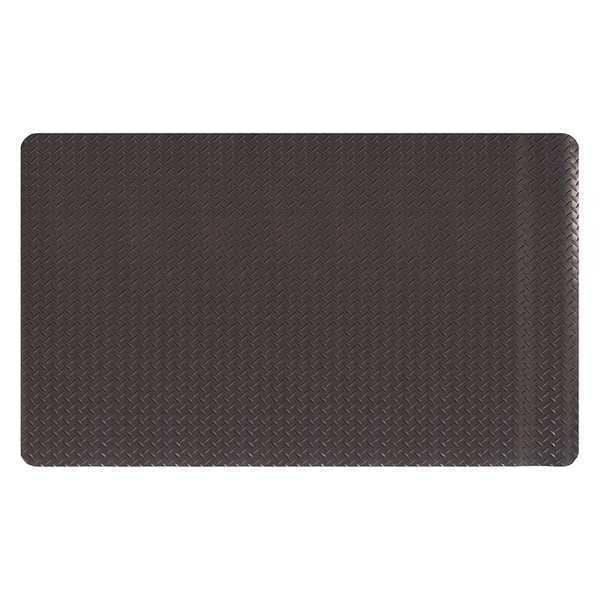 Apache Mills Antifatigue Mat, 3 ft. L x 2 ft. W, 15/16" Thickness, Diamond, Solid Black - 3956509002X3