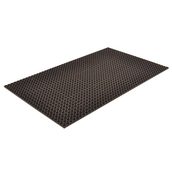 Notrax Antifatigue Mat, Rubber, Drainage Holes, 3 ft W x 10 ft L, Black - 39R805
