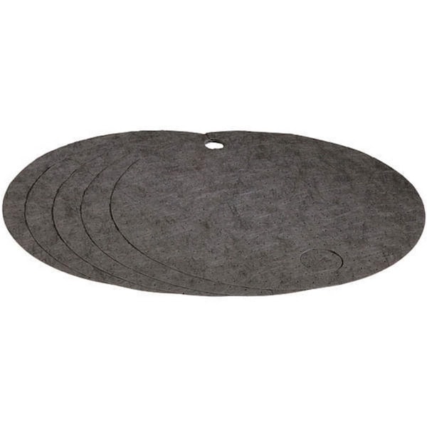 Pig 22 in. dia. Universal Light-Weight Absorbent Barrel Drum-Top Pad Mat, 5PK - PIG25102