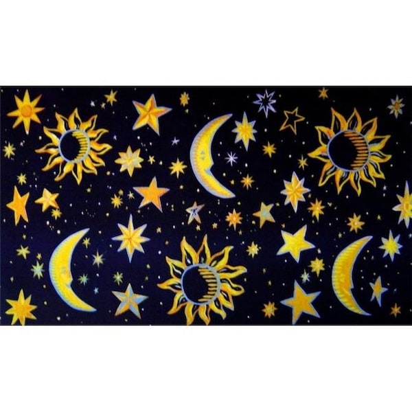 Custom Printed Rugs Custom Printed Rugs CPR013 Celestial Doormat Rug; Black; Gray & Gold - 18 x 30 in. - CPR013