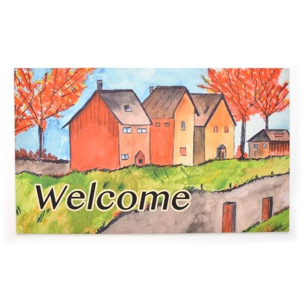 Stephan Roberts Home Stephan Roberts Home STRB-15805-12 18 x 30 in. Crumb Rubber Door Mat; Cottages in the Fall - STRB-15805-12