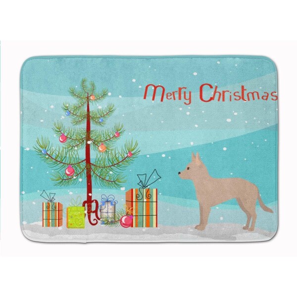 Carolines Treasures Tan Jackhuahua Christmas Tree Machine Washable Memory Foam Mat - CK3842RUG