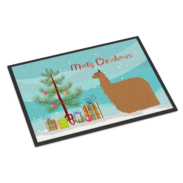 Carolines Treasures Alpaca Suri Christmas Indoor or Outdoor Mat - 18 x 27 in. - BB9287MAT