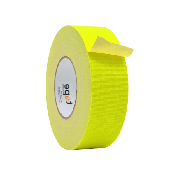 Wod Tape GTC12F Gaffer Tape Fluorescent Yellow 6 in. X 60 ft., 8PK - WOD GTC12F-06000-8-60-FYE