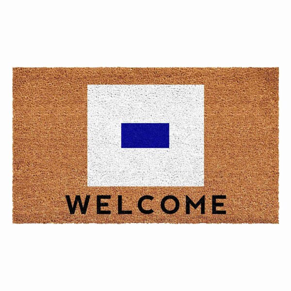 Calloway Mills Personalized Door Mat, Blue, White, Black, Natural, 17 in W x 29 in L - 108121729S