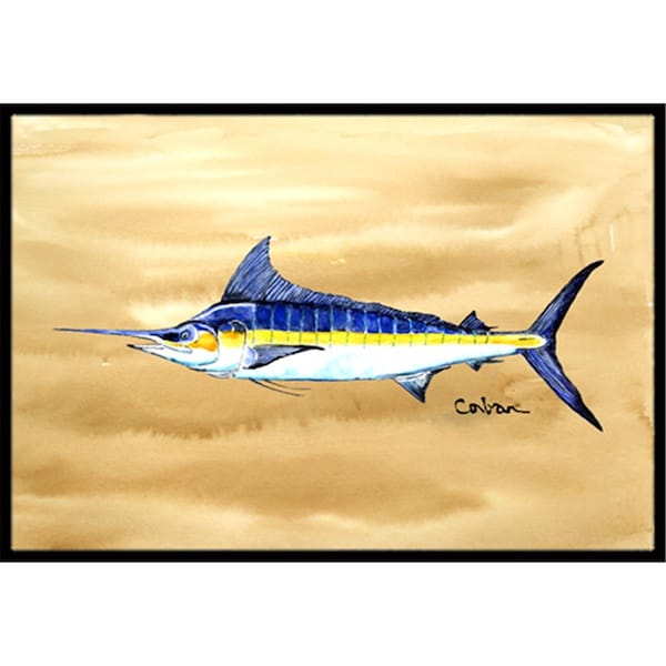 Micasa Swordfish On Sandy Beach Indoor and Outdoor Mat, 24 x 36 in. - MI10977