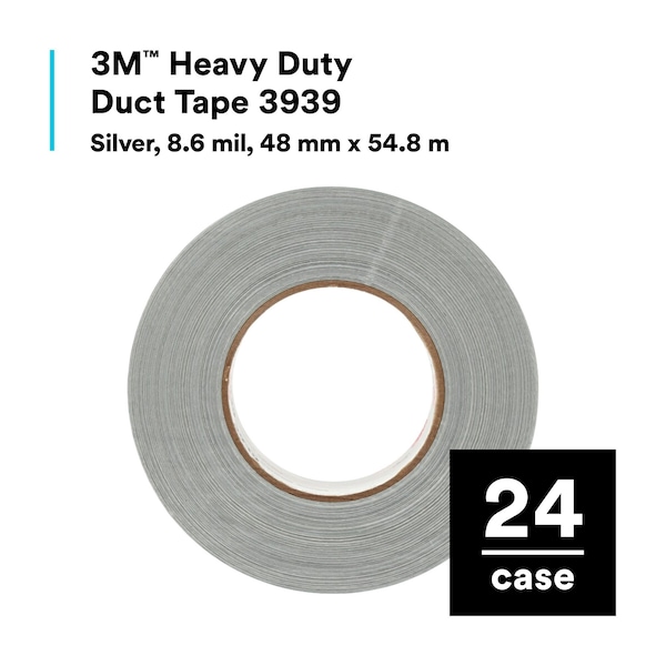 3M Duct Tape, Silver, 48mm x 55m, PK24 - 3939