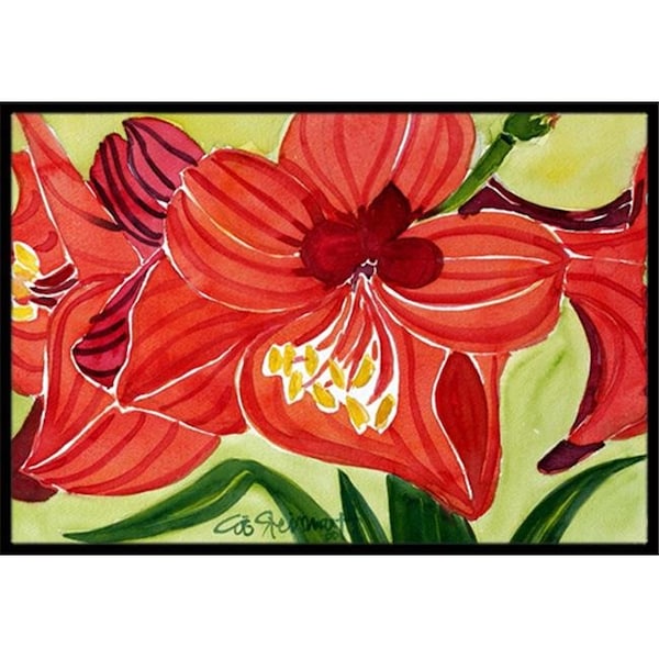 Carolines Treasures Carolines Treasures 6055MAT Flower - Amaryllis Indoor Or Outdoor Mat - 18 x 27 in. - 6055MAT