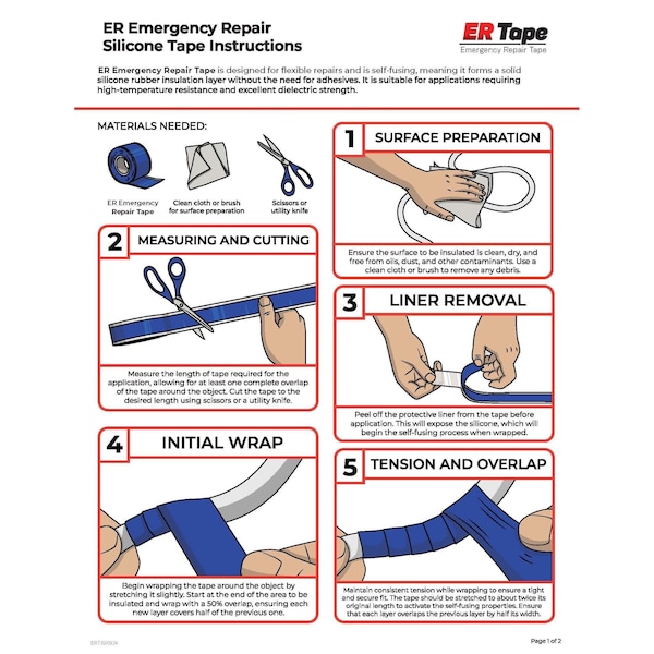 Er Tape Triangle Self Fusing Tape, 1 In, 0.020 In. - GL20R67100