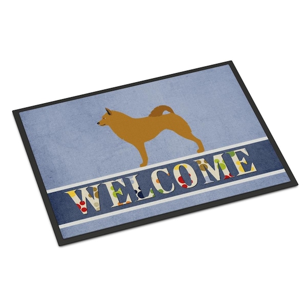 Carolines Treasures Finnish Spitz Welcome Indoor or Outdoor Mat - 24 x 36 in. - BB8343JMAT