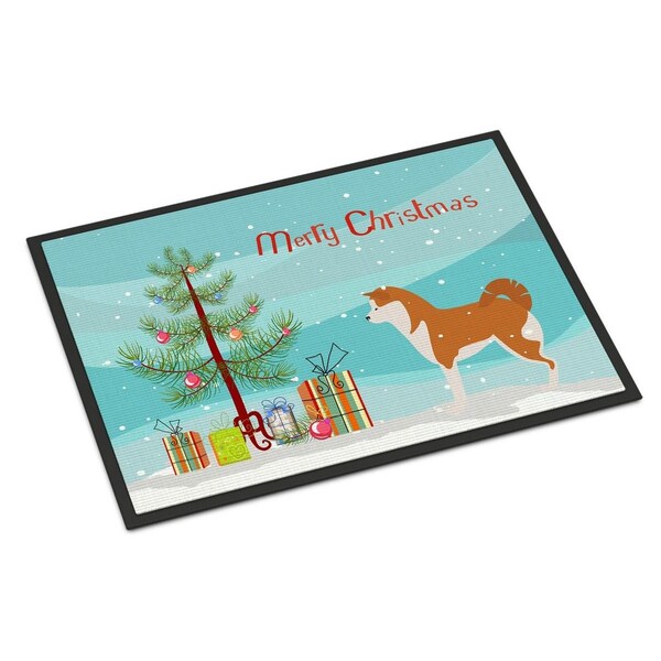 Carolines Treasures Akita Merry Christmas Tree Indoor or Outdoor Mat, 24 x 36 - BB2990JMAT