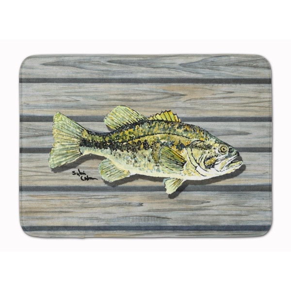 Carolines Treasures Fish Bass Small Mouth Machine Washable Memory Foam Mat - 8493-RUG