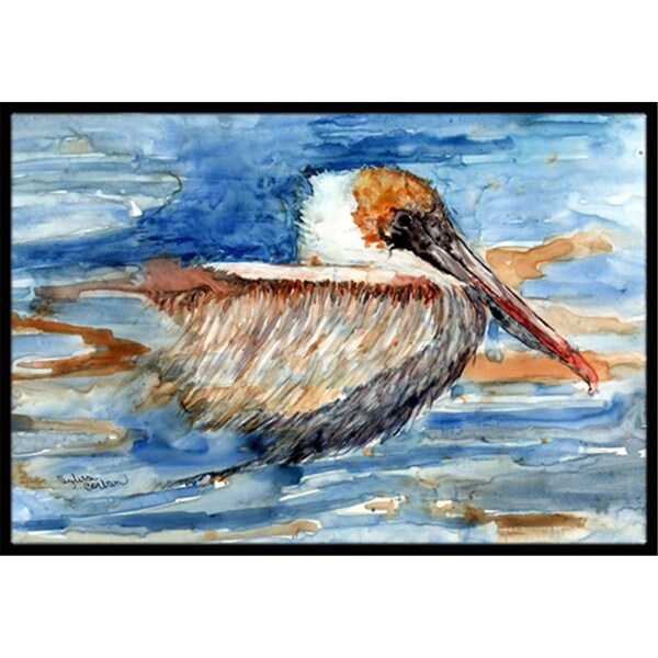 Carolines Treasures Pelican In The Water Indoor and Outdoor Mat- 18 x 27 in. - 8942MAT