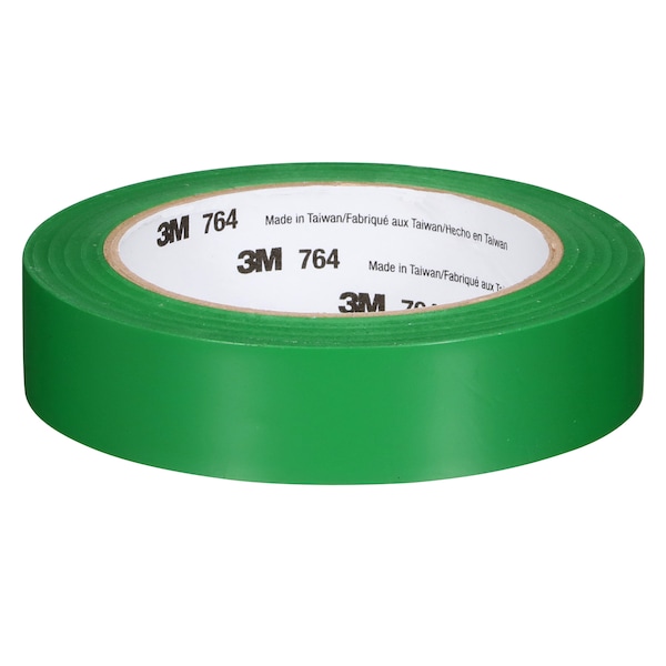 3M Vinyl Tape, 5.0 Mil, 1"x36 yds, Green, PK36 - T965764G