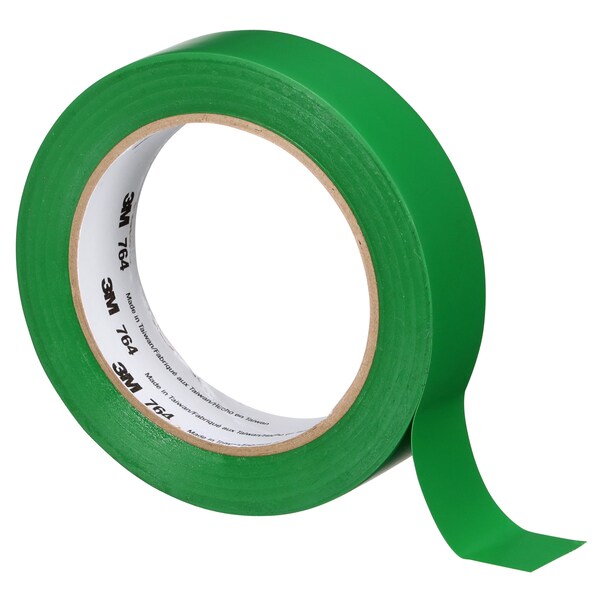 3M Vinyl Tape, 5.0 Mil, 1"x36 yds, Green, PK36 - T965764G