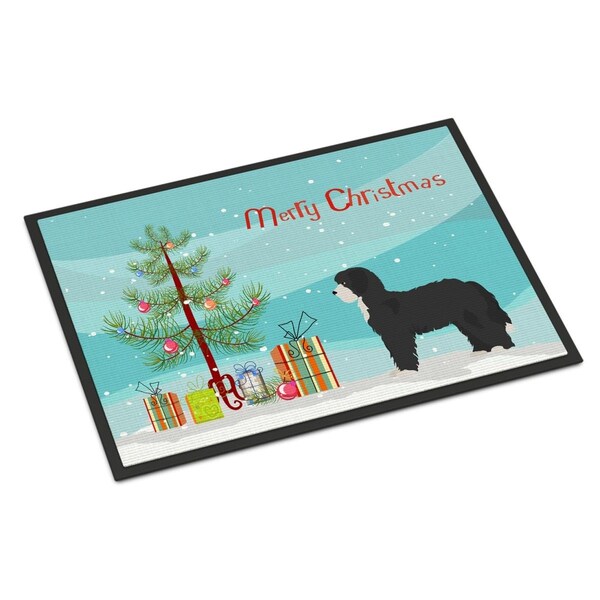 Carolines Treasures 24 x 36 in. Black Sheepadoodle Christmas Tree Indoor or Outdoor Mat - CK3868JMAT