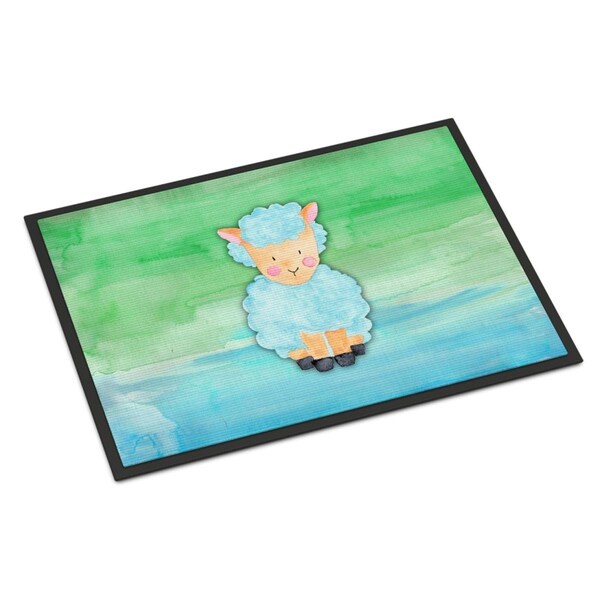 Carolines Treasures 18 x 27 in. Sheep Lamb Watercolor Indoor or Outdoor Mat - BB7414MAT