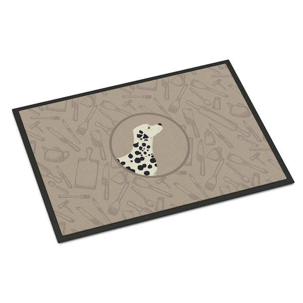 Carolines Treasures 24 x 36 in. Dalmatian in the Kitchen Indoor or Outdoor Mat - CK2181JMAT