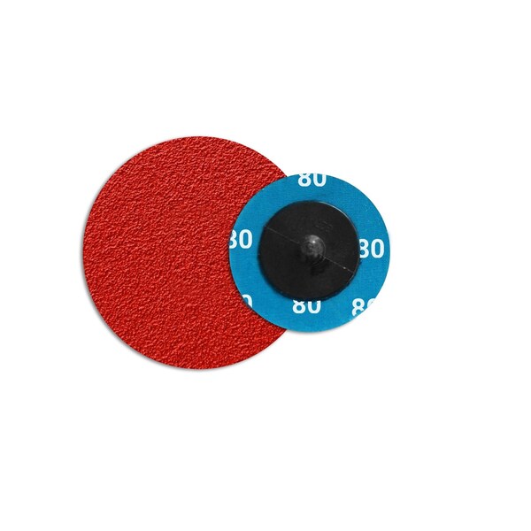 Continental Abrasives 2" 80 Grit Ceramic Cloth Reinforced Quick Change Style Disc - Q-C2080