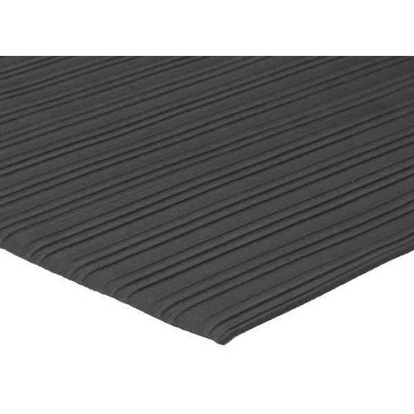 Condor Antifatigue Mat, 3 ft. L x 2 ft. W, 3/8" Thickness, Closed Cell PVC Foam, Corrugated, Black - 39R808
