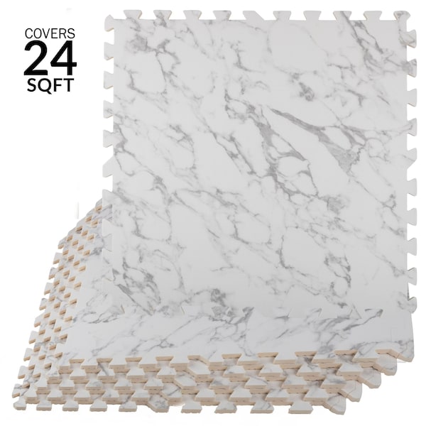 Stalwart Foam Floor Tiles - 24sqft Baby Play Mat - Interlocking Puzzle Mat by Marble - 75-6411