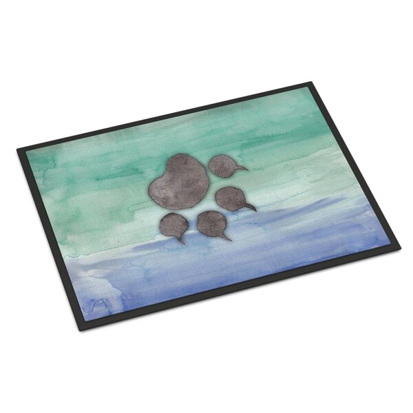 Carolines Treasures 24 x 36 in. Cat Paw Watercolor Indoor or Outdoor Mat - BB7356JMAT