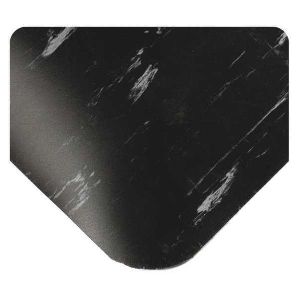 Wearwell Antifatigue Mat, 8 ft. L x 2 ft. W, 1/2" Thickness, Marble, Black/White - 494.12X2X8BWH
