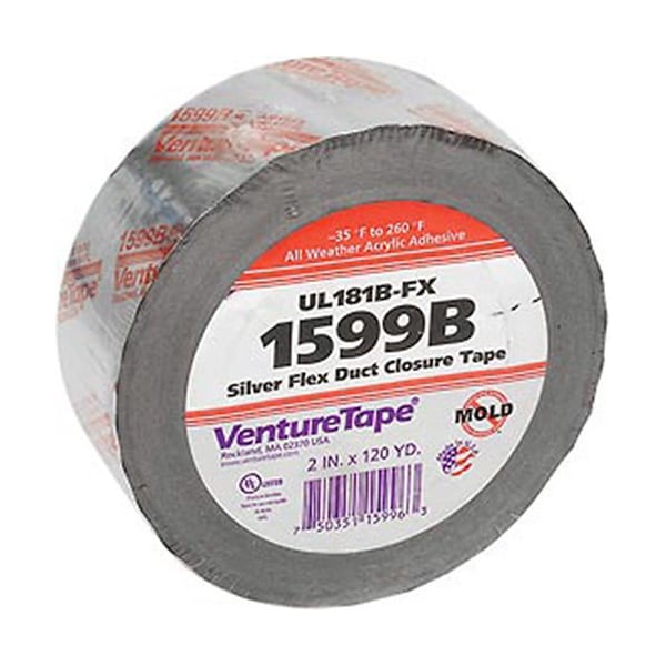 3M Venturetape 3M VentureTape1599B-G669  UL181B-FX FlexDuct Tape, 2 IN x 120 Yards, Sliver - 7100043760