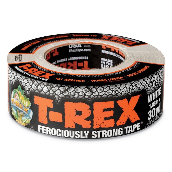 T-Rex Duct Tape, 3in Core, 1.88 x 30 yds, White - 241534