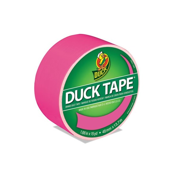 Shurtech Brands Duck, COLORED DUCT TAPE, 3in CORE, 1.88in X 15 YDS, NEON PINK - 1265016