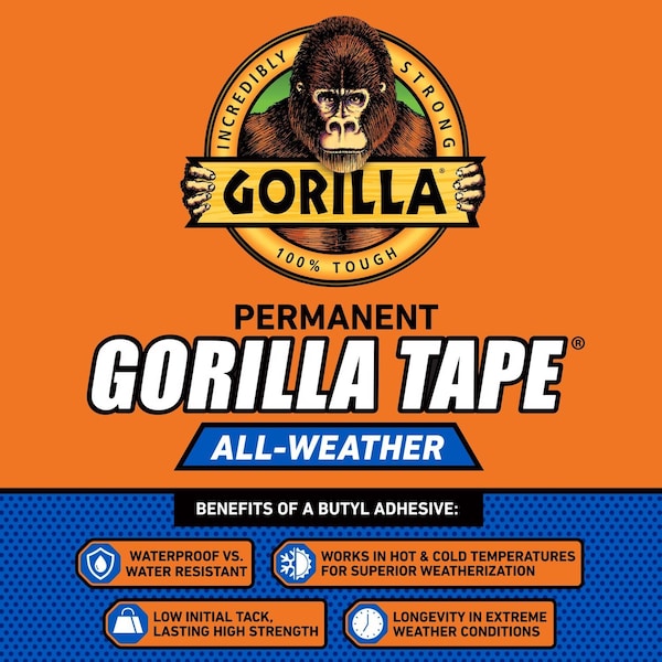 Gorilla Glue Gorilla All Weather 1.88 in. W X 10 yd L Black Repair Tape - 110418