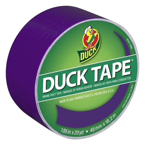 Duck Brand Duct Tape, 20 yd L, 188 in W, Vinyl Backing, Purple - 283138