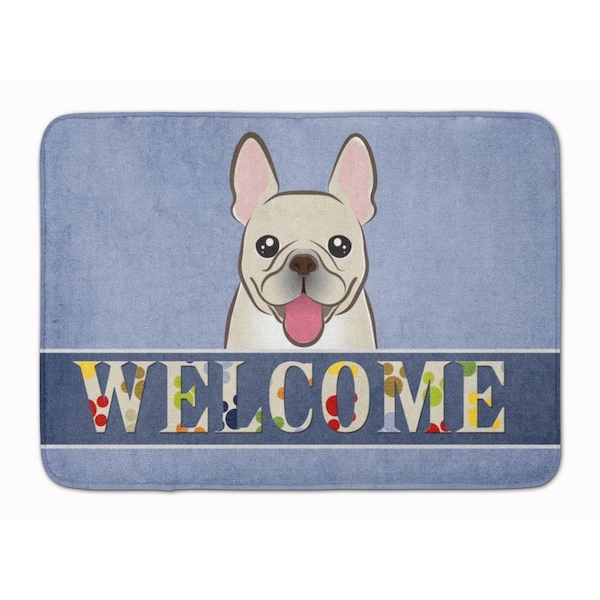 Carolines Treasures French Bulldog Welcome Machine Washable Memory Foam Mat - BB1424RUG
