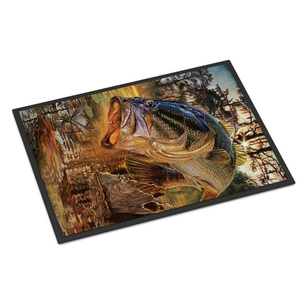 Carolines Treasures 18 x 27 in. Dragon Slayer Largemouth Bass Indoor or Outdoor Mat - JMA2002MAT