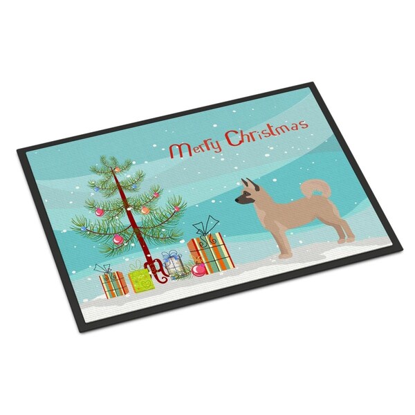 Carolines Treasures 24 x 36 in. Akita Shepherd Christmas Tree Indoor or Outdoor Mat - CK3799JMAT