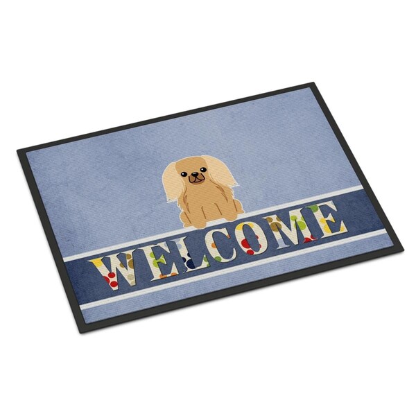 Carolines Treasures 18 x 27 in. Pekingnese Fawn Sable Welcome Indoor or Outdoor Mat - BB5685MAT