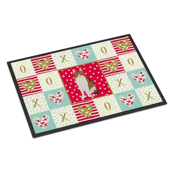 Carolines Treasures 18 x 27 in. Aegean Cat Love Indoor or Outdoor Mat - CK5734MAT