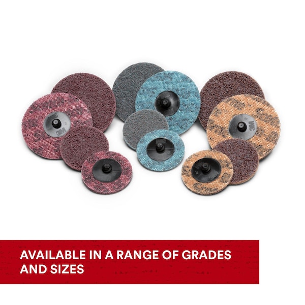 Scotch-Brite Roloc Surface Conditioning Disc, 07485, A/O Coarse, TR, 3 in, with Scrim, 4PK - SC-DR