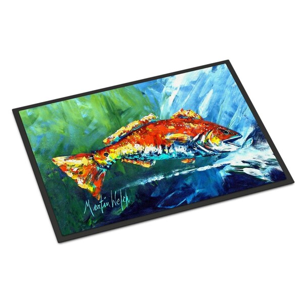 Carolines Treasures 24 x 36 in. Break Through Red Fish Indoor or Outdoor Mat - MW1270JMAT