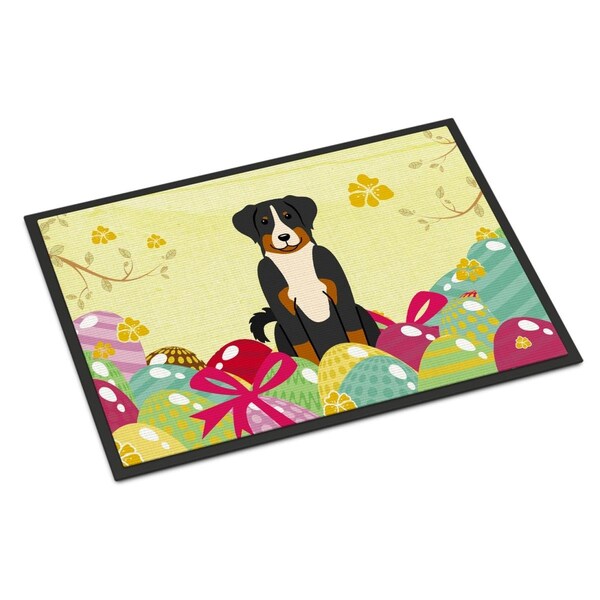 Carolines Treasures 18 x 27 in. Easter Eggs Appenzeller Sennenhund Indoor or Outdoor Mat - BB6043MAT