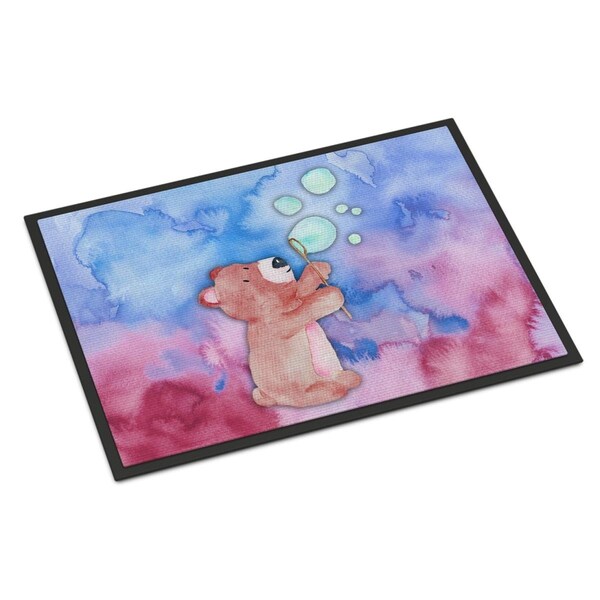 Carolines Treasures 24 x 36 in. Bear & Bubbles Watercolor Indoor or Outdoor Mat - BB7347JMAT