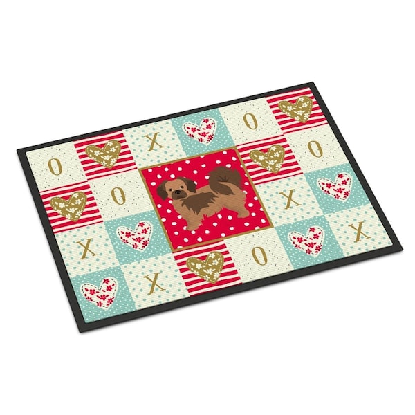 Carolines Treasures 24 x 36 in. Tibetan Spaniel Love Indoor or Outdoor Mat - CK5897JMAT
