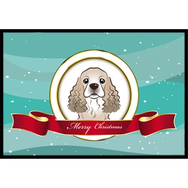 Carolines Treasures Cocker Spaniel Merry Christmas Indoor and Outdoor Mat- 24 x 36 in. - BB1526JMAT
