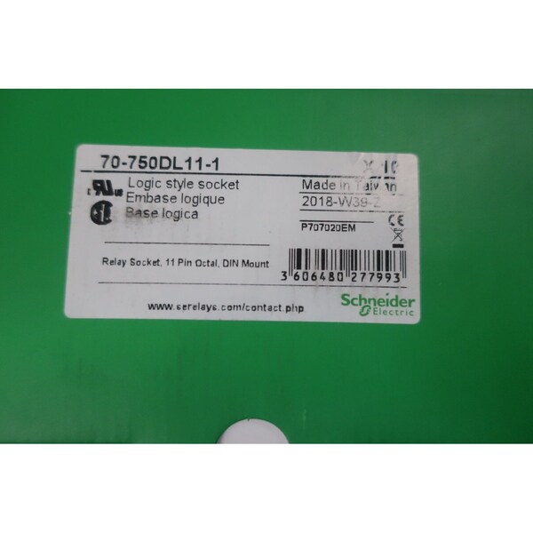Partes y accesorios para relé de enchufe de estilo lógico de Schneider Electric, paquete de 10 - 70-750DL11-1