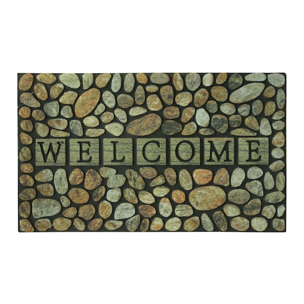 Sports Licensing Solutions Sports Licensing Solutions 18 in. W X 30 in. L Multi-Color Pebble Welcome Rubber Door Mat - 58781