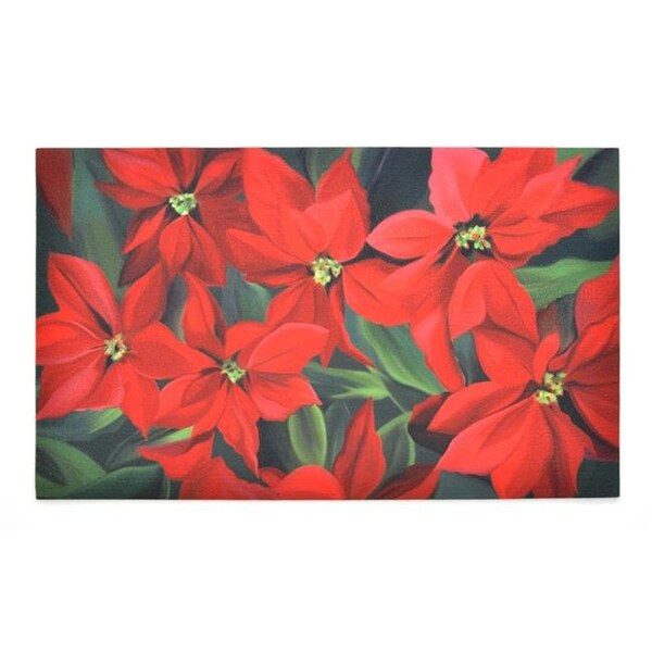 Stephan Roberts Home Stephan Roberts Home STRB-15799-12 18 x 30 in. Crumb Rubber Door Mat; Poinsettia - STRB-15799-12