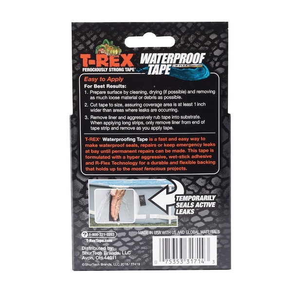 T - Rex T-Rex 2 in. W X 5 ft. L Black Waterproof Repair Tape - 285988
