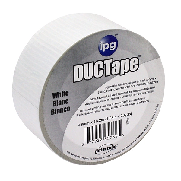 Intertape 1.88" x 20 Yds White Jobsite General Purpose Duct Tape Colored - 6720