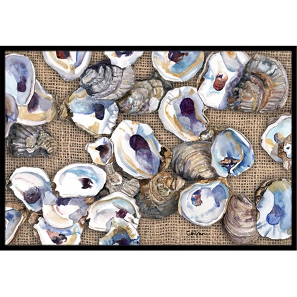 Carolines Treasures 18 x 27 in. Burlap Oyster Indoor Or Outdoor Mat - 8734MAT