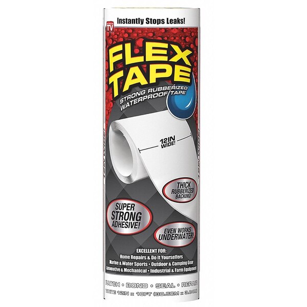Flex Seal Flex Tape, 10 cu ft, Rubber Base, White - TFSWHTR1210